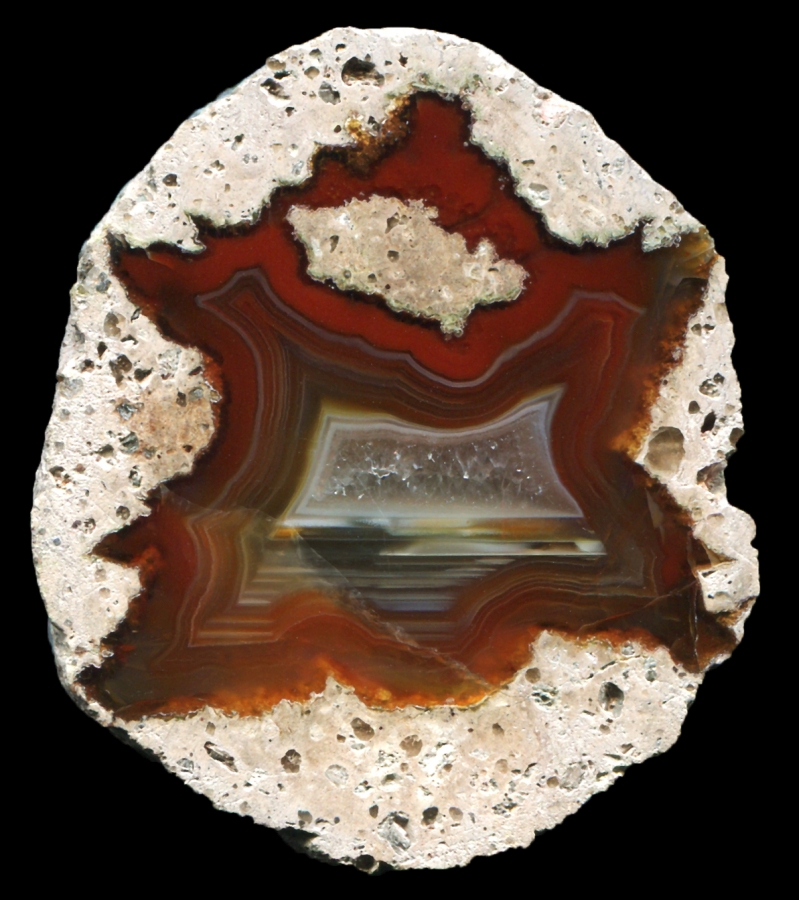 Beautiful Pujiang Thunderegg with Flaming Red Agate