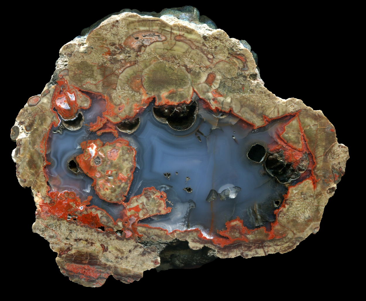 Large Fire Mountain Thunderegg with Blue-Grey Agate
