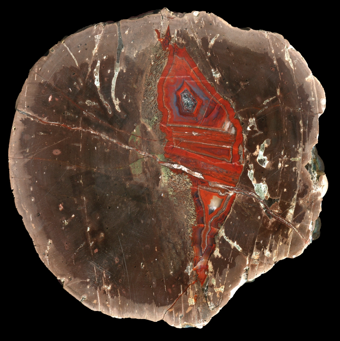 Large and Spectacular Agay Thunderegg with Red Agate