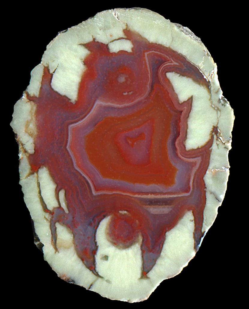 Miniature White Darboussière Thunderegg with Beautiful Red Agate