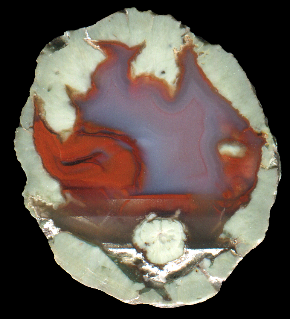 Miniature White Darboussière Thunderegg with Translucent Blue
