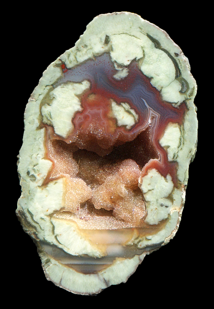 Beautiful Miniature White Darboussière Thunderegg Geode