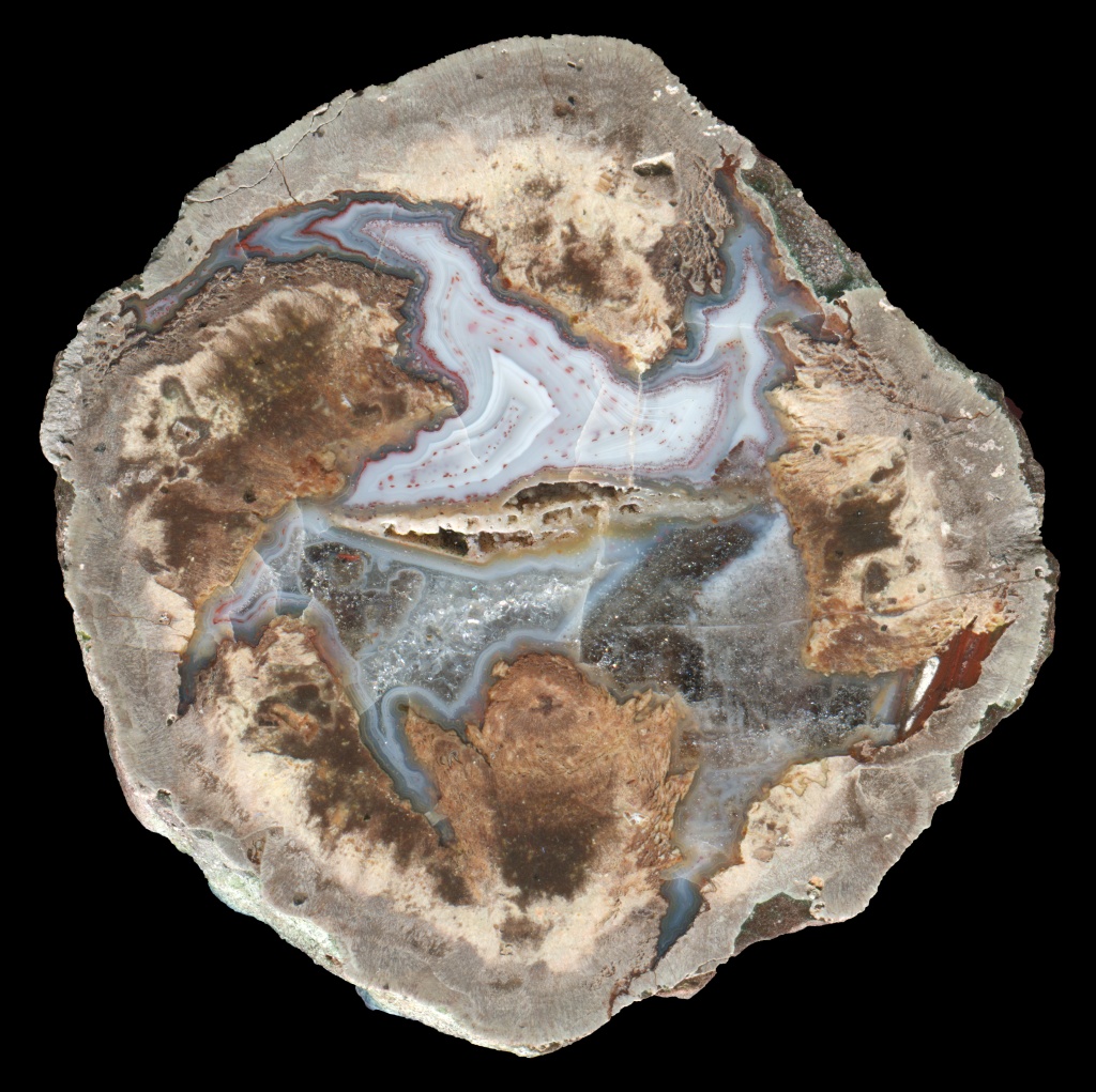 Complex Le Reyran Stream Thunderegg with Spotted Agate