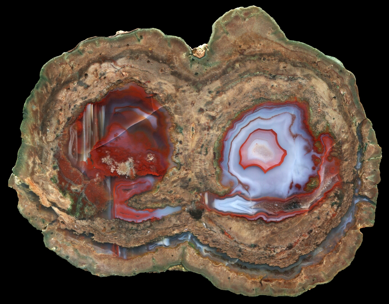 Massive Double Esterel La Vigne Thunderegg with Contrasting Cores.
