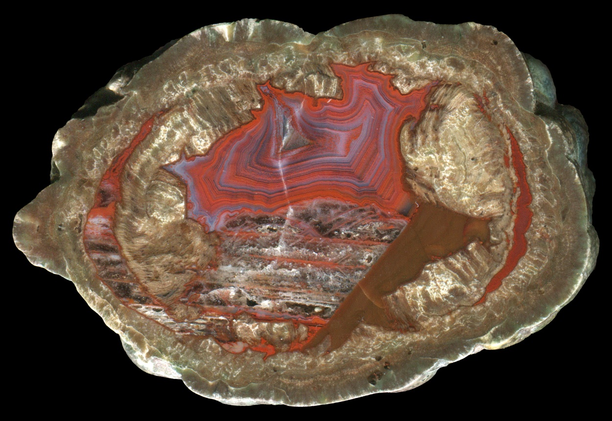 La Vigne Thunderegg with Red Banded Agate and Pseudomorphs