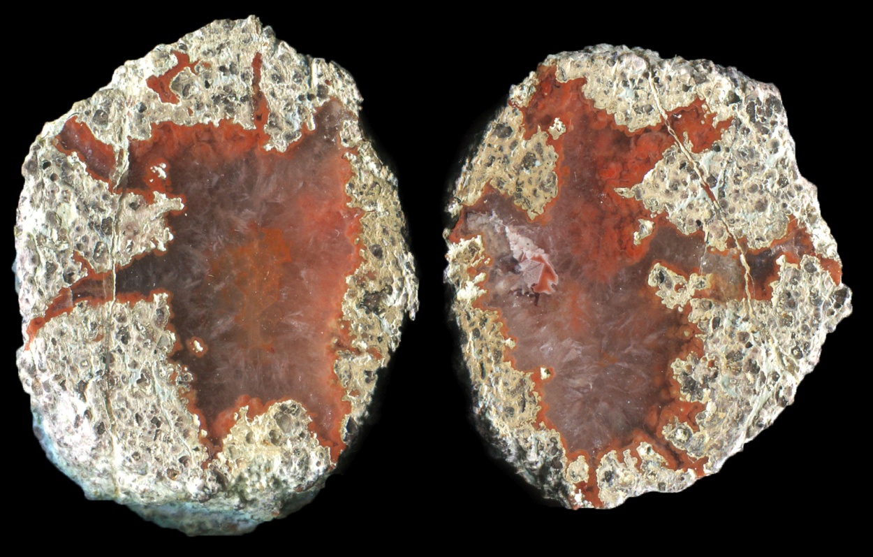 Tiny Hartkoppe Thunderegg with Red Agate and Quartz