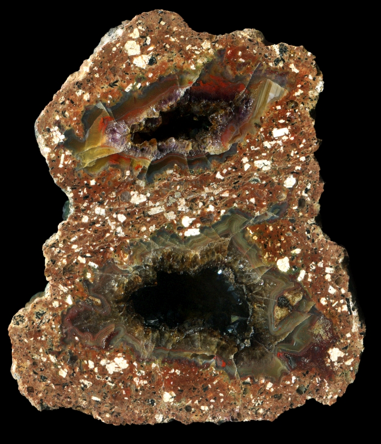 Double Burgstall Geode with Amethyst and Smoky Quartz