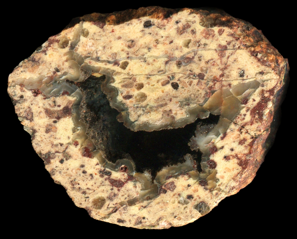 Small Hollow Wingeshausen Thunderegg with a Pretty Speckled Matrix and a Thin Agate Band