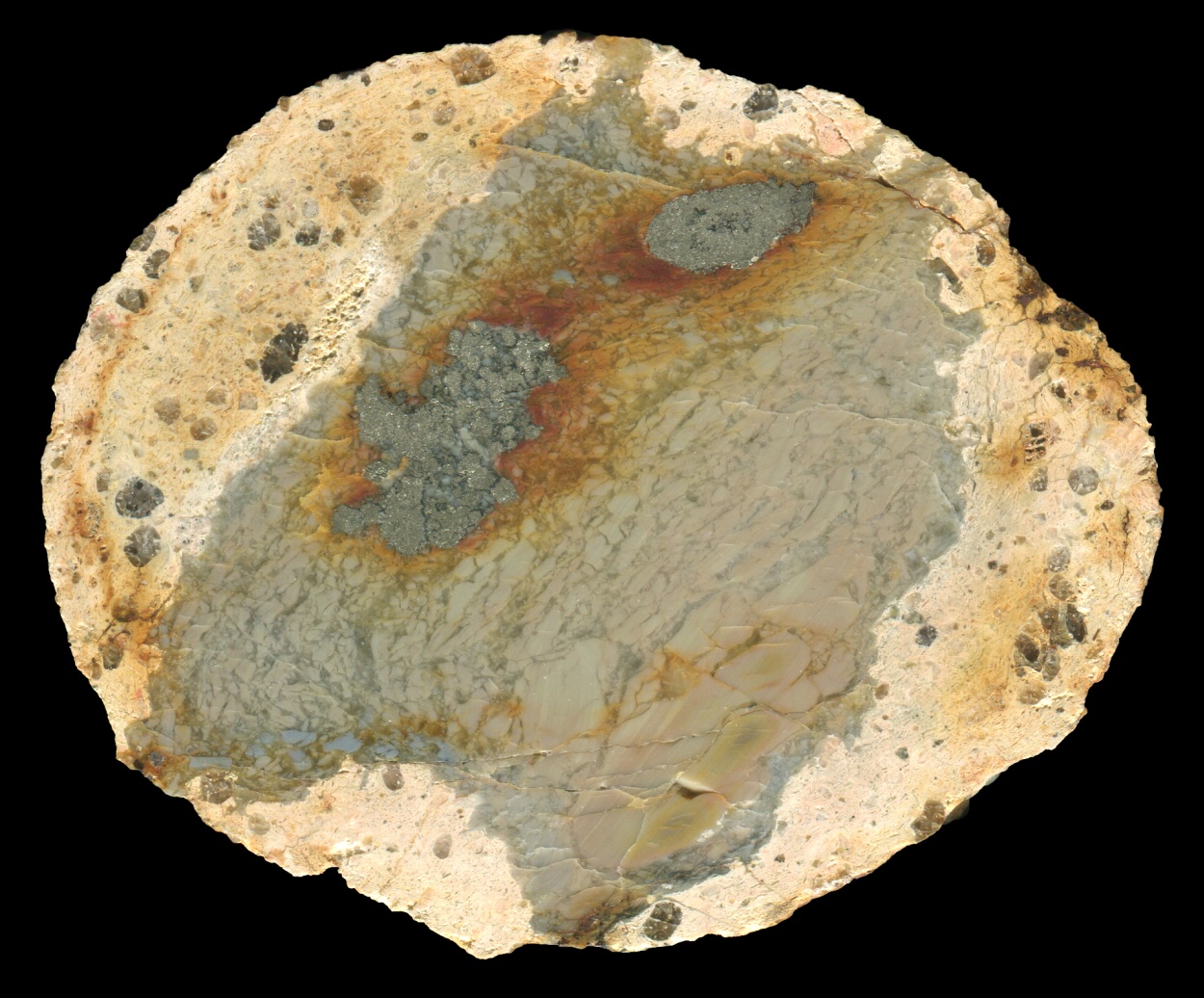 Unusual Wingeshausen Thunderegg with Crumbled Mud Core and Pyrite
