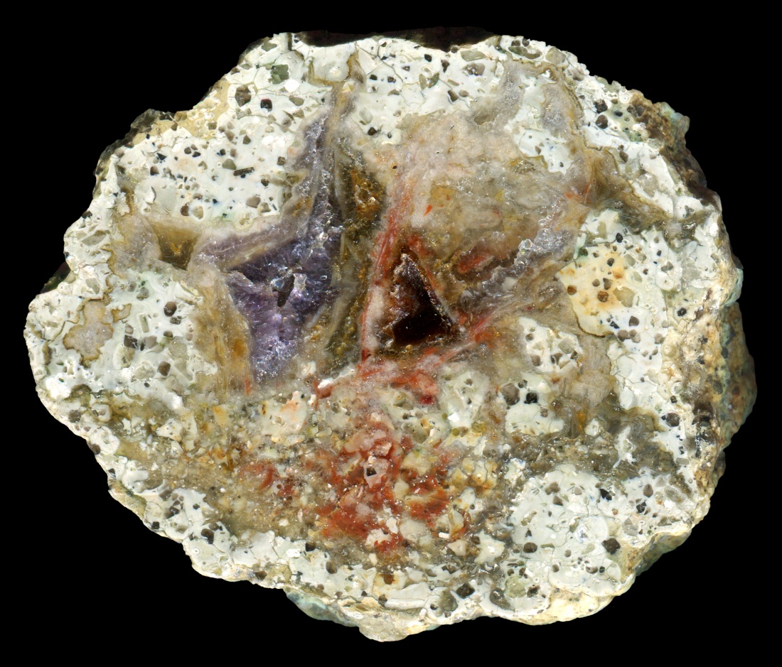 Colourful Bockelwitz Thunderegg with Amethyst