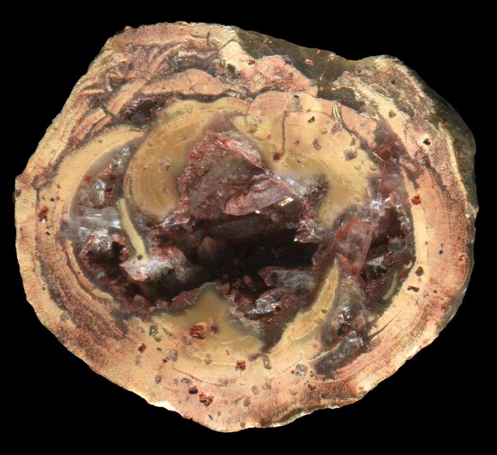 Schmiedeberg by Dippoldeswalde Thunderegg Gewode with Red Stained Crystals