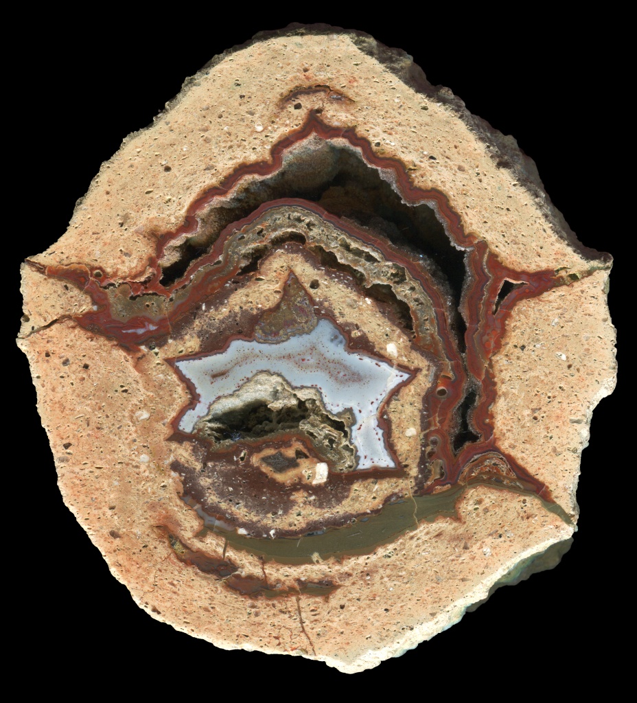 Hollow Atol St Egidien Thunderegg with Rare Pale Agate