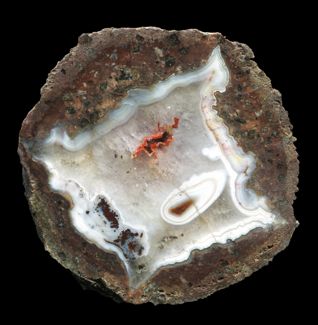 White Köpfchen Thunderegg with Red Floater