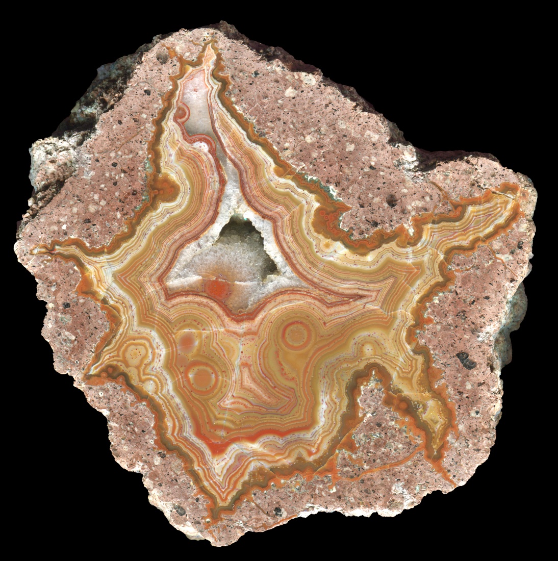 Nowy Kościół Thunderegg with Intricate Orange Banded Agate