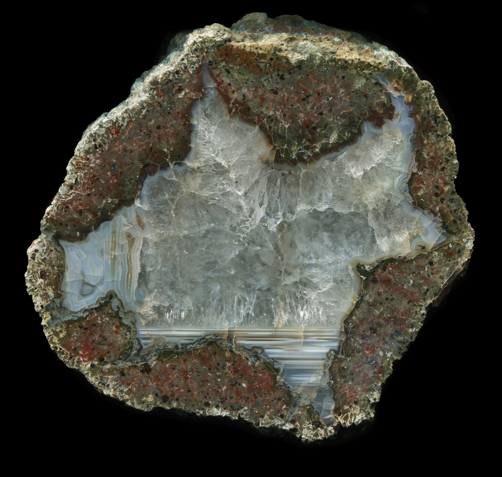 Beautiful Chukotka Thunderegg with White Agate and Crystal