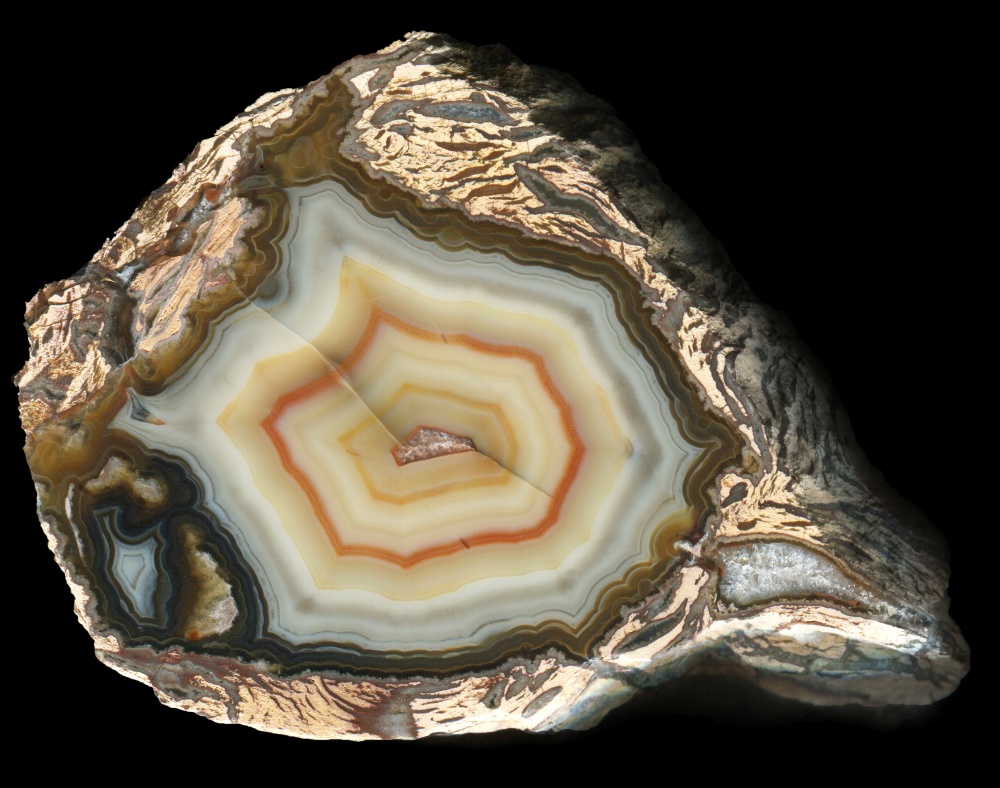 Emirler Village Rhyolite Transitional Nodule with Beautiful Yellow-Orange Agate