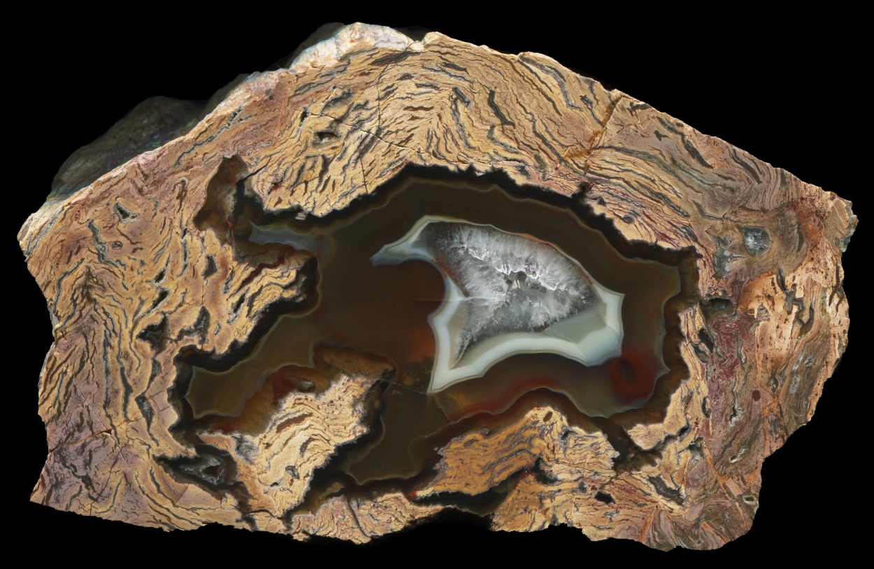 Emirler Village Rhyolite Transitional Nodule with Rich Red-Brown Agate