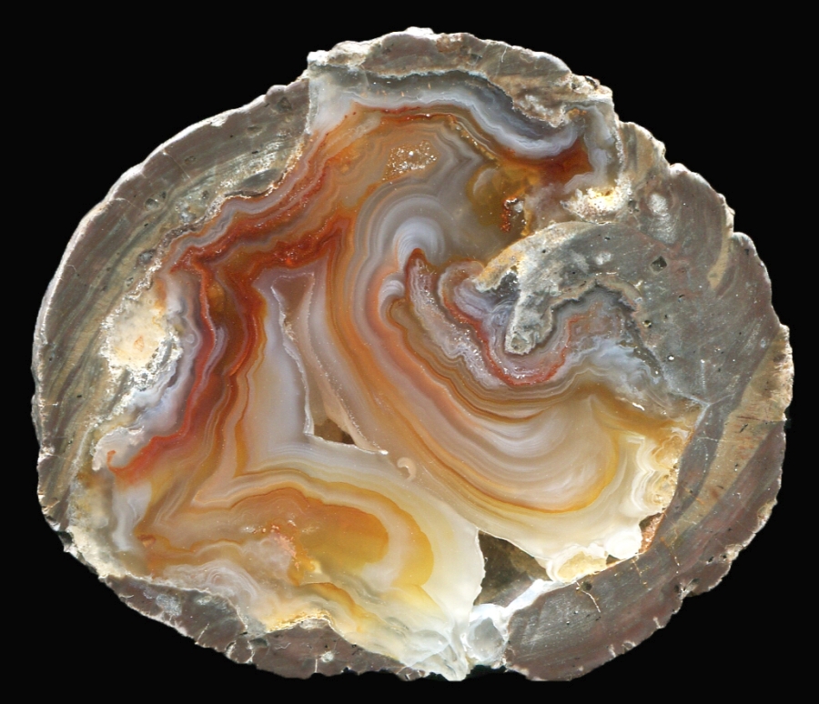 Unknown Thunderegg with red Cloud Agate "Mexico"