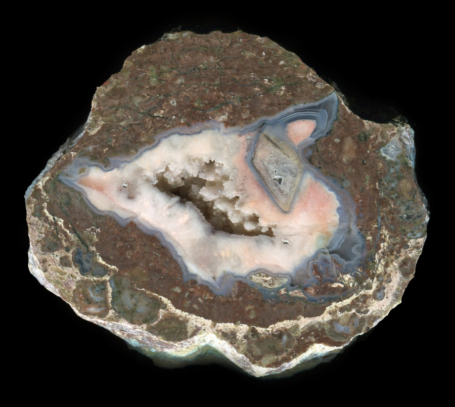 Wiley Well Thunderegg With Calcite Crystal and Pink Core