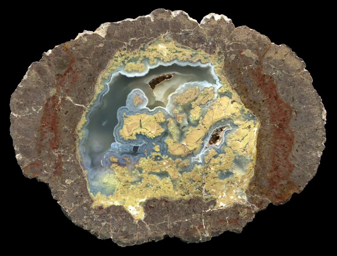 Beautiful Roadcut Bed Thunderegg with Plumy Mineralisation 