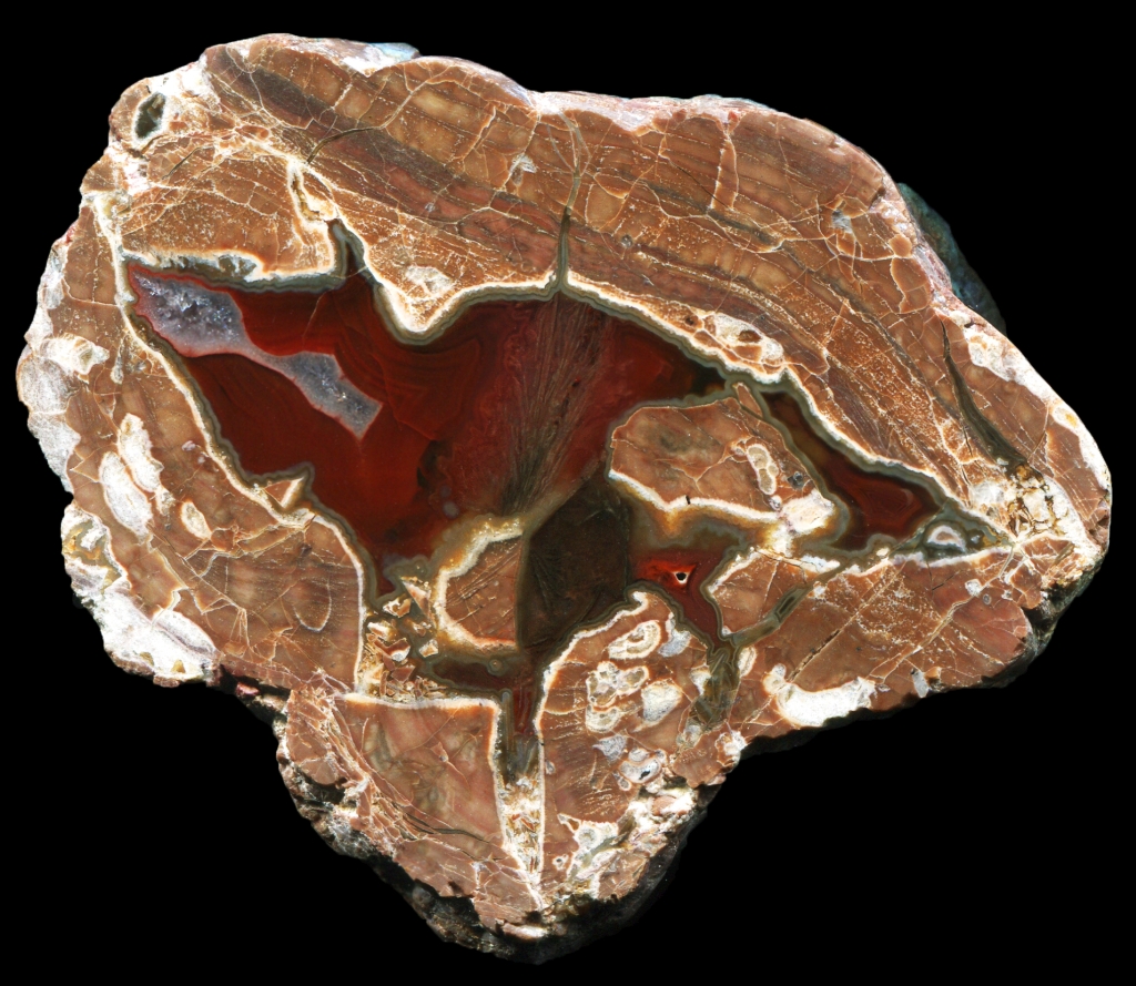 Baker Thunderegg with Red agate and Pseudomorph