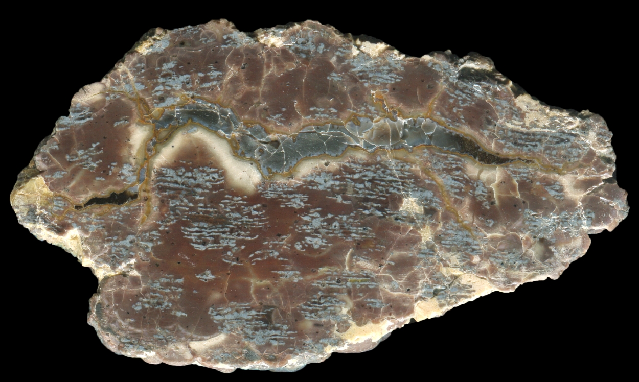 Unusual Old Military Road Thunderegg with Dense Snowflakes on Red