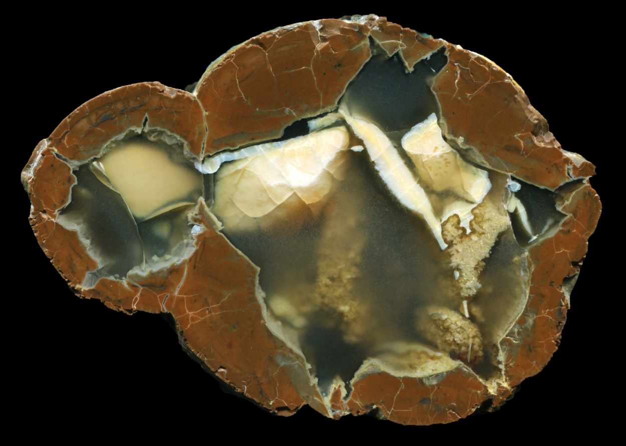 Unusual Richardson Ranch thunderegg with White Opal Blobs