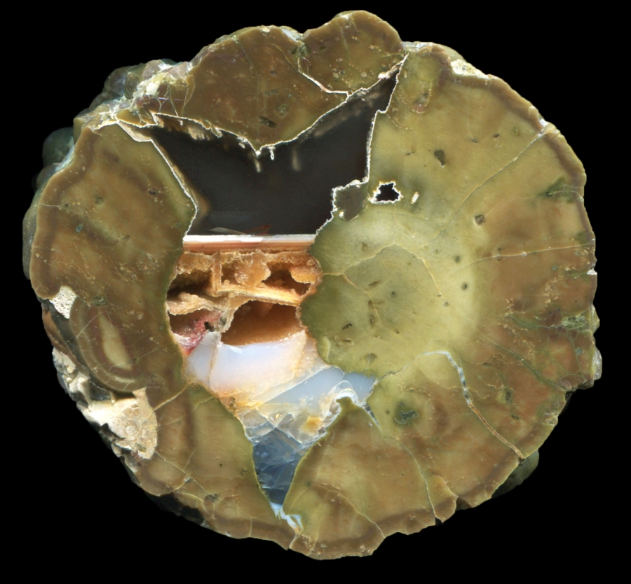 Complex Eddy Bed Thunderegg with Opal
