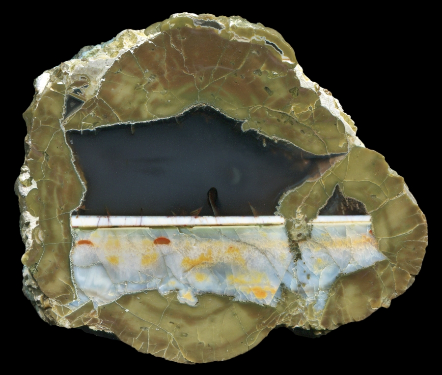 Eddy Bed Thunderegg with Colourful Opal