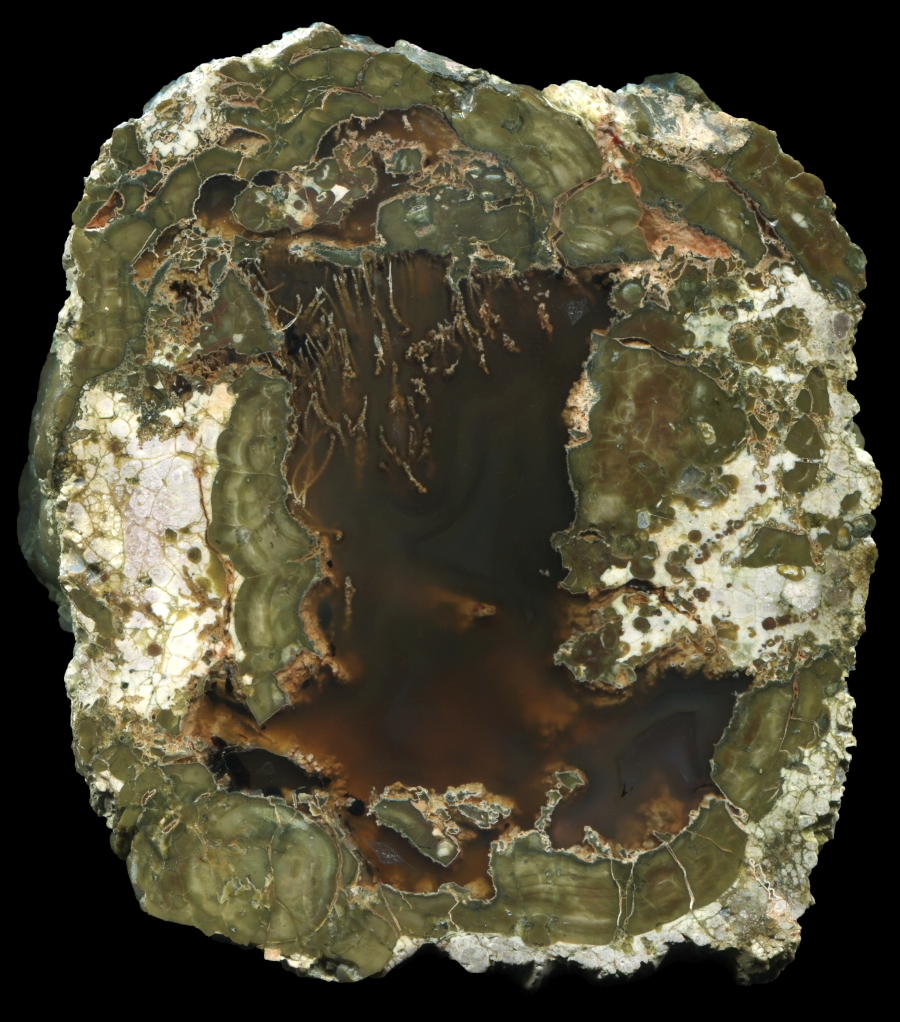 Large Eddy Bed Thunderegg with Moss Streamers