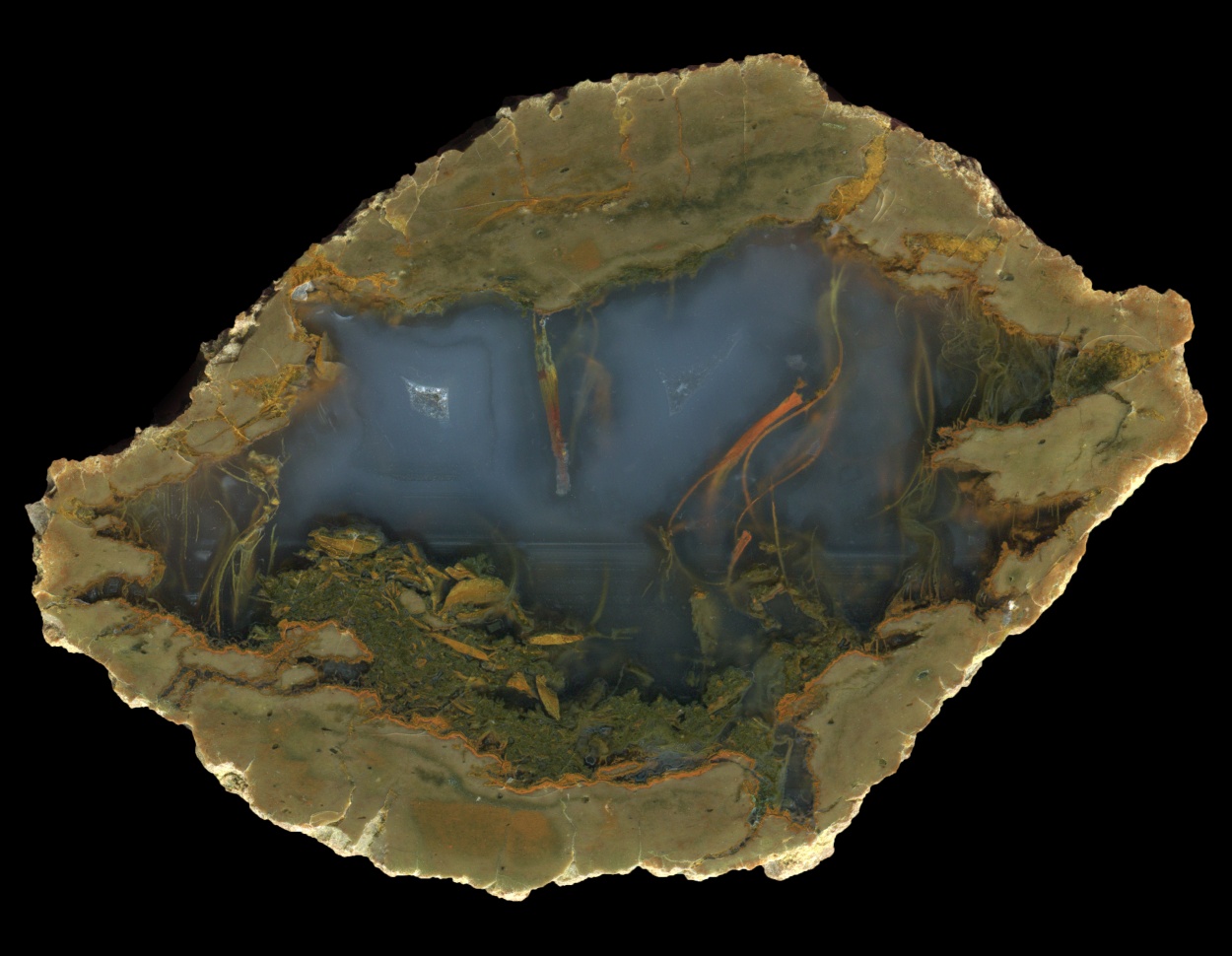 Beautiful Moss Bed Thunderegg with Sparse Streamers