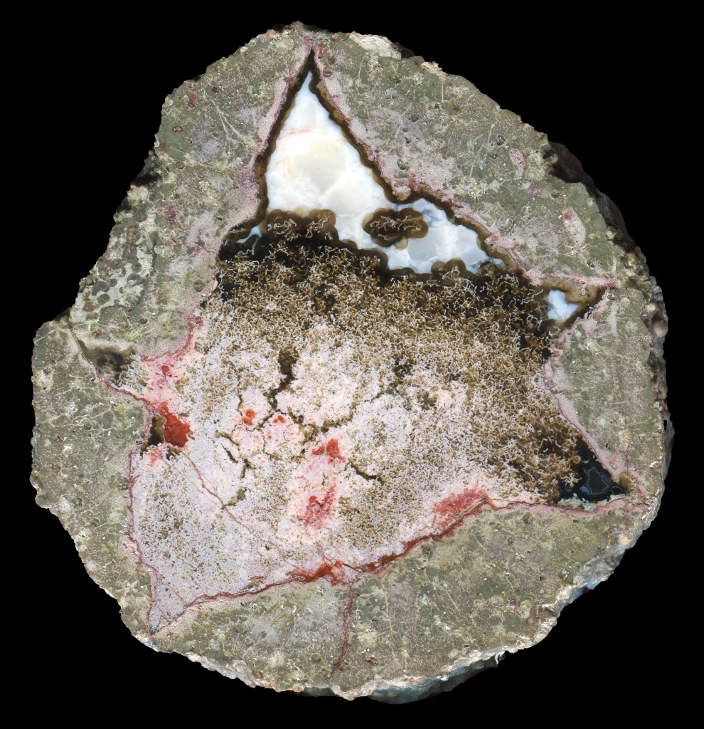 Lucky Strike Thunderegg with White Agate and Dense Colourful Moss